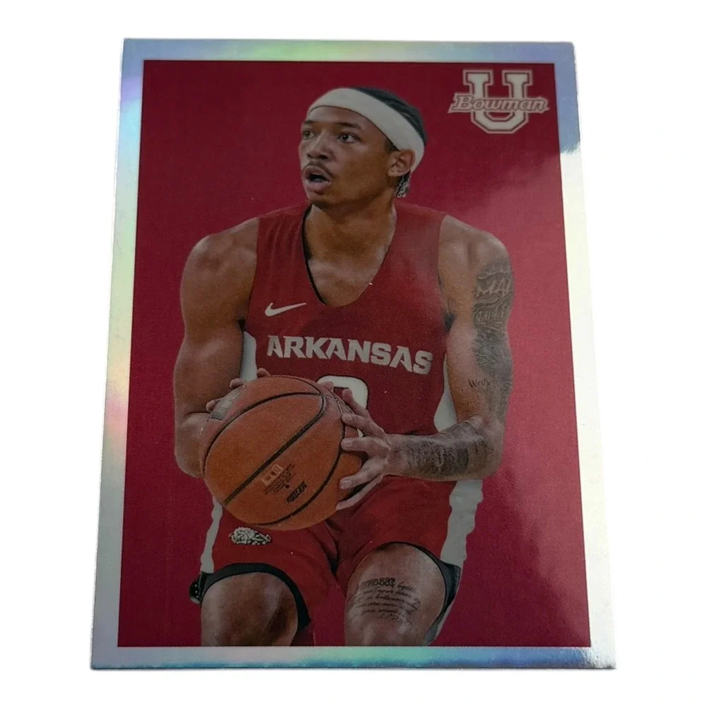 2023 Topps Bowman Nick Smith Jr Arkansas Razorbacks #09B-2 Silver Foil Refractor